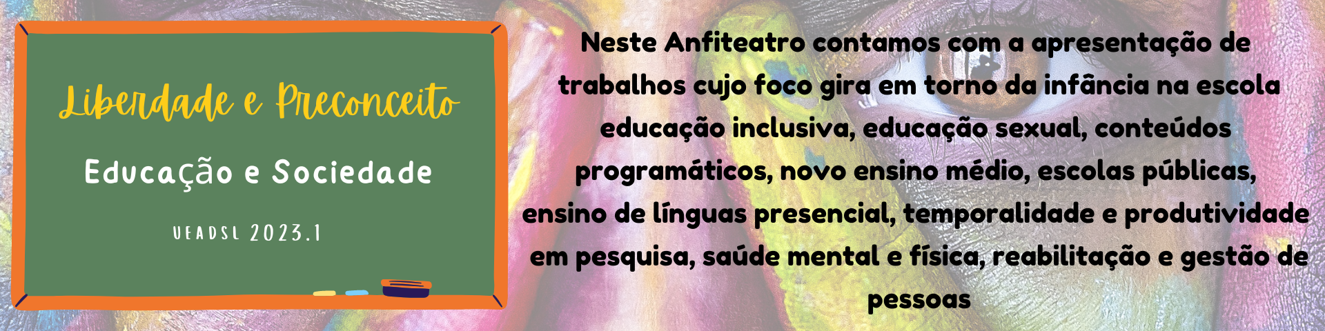 logo do palco Anfiteatro: pinguim com a mão apoiada no lado direito da tela. Fundo em tons escuros de marrom e roxo