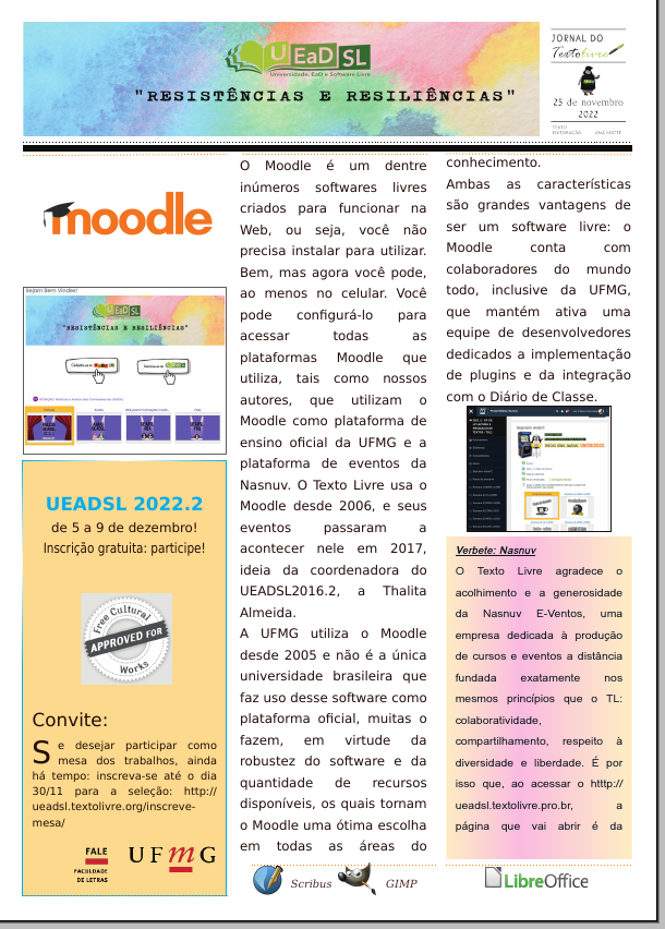 Jornal do Texto Livre - UEADSL2022.2, para cegos a descrição encontra-se no arquivo abaixo "paracegoler.txt"