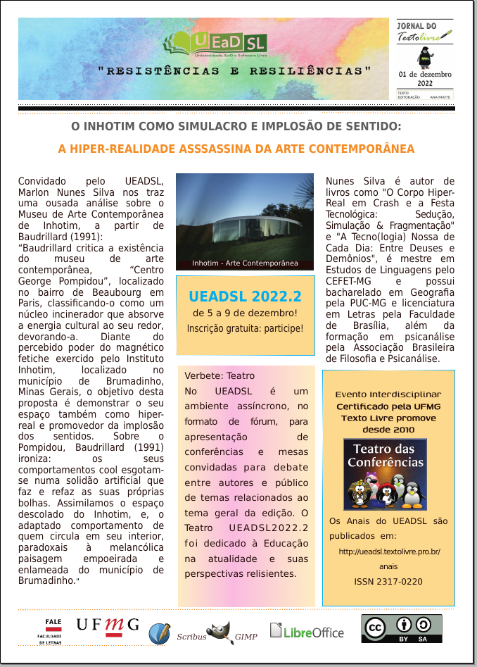 Jornal do Texto Livre - UEADSL2022.2, para cegos a descrição encontra-se no arquivo abaixo "paracegoler.txt"